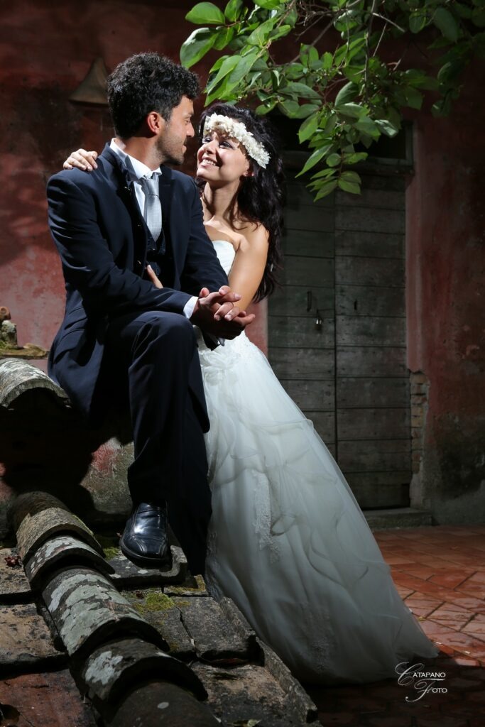 foto sguardo matrimonio sposi